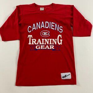Vintage 80s 90s Montreal Canadiens T Shirt Mens Small Training Gear Ravens Athle